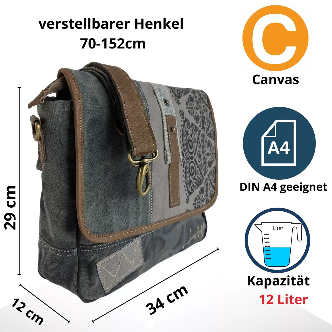 Sunsa Mandala Messenger Schultertasche - Unisex