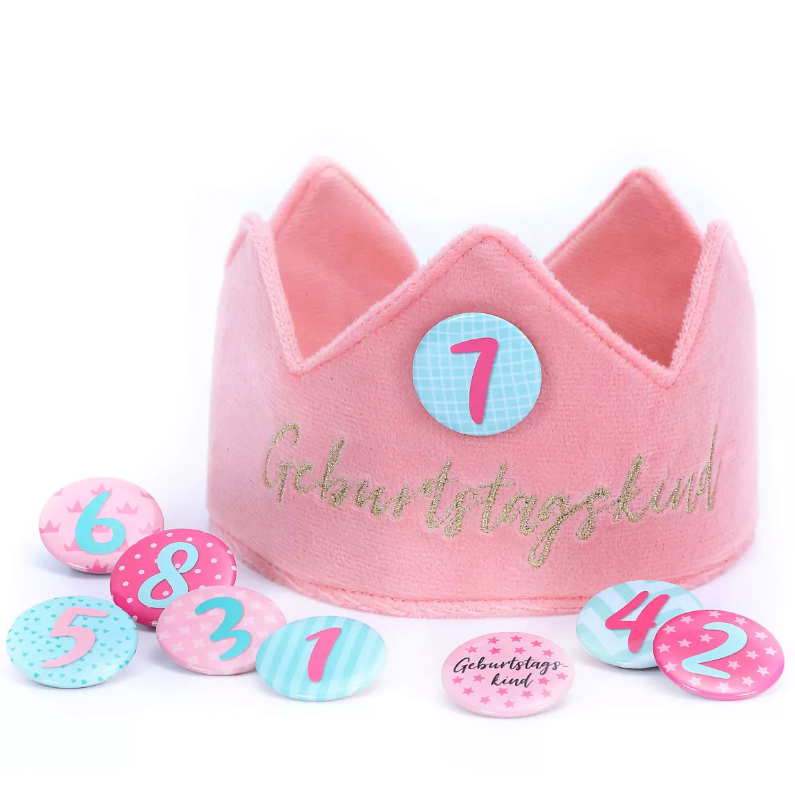 Papierdrachen Geburtstagskrone - Rosa - Set 1