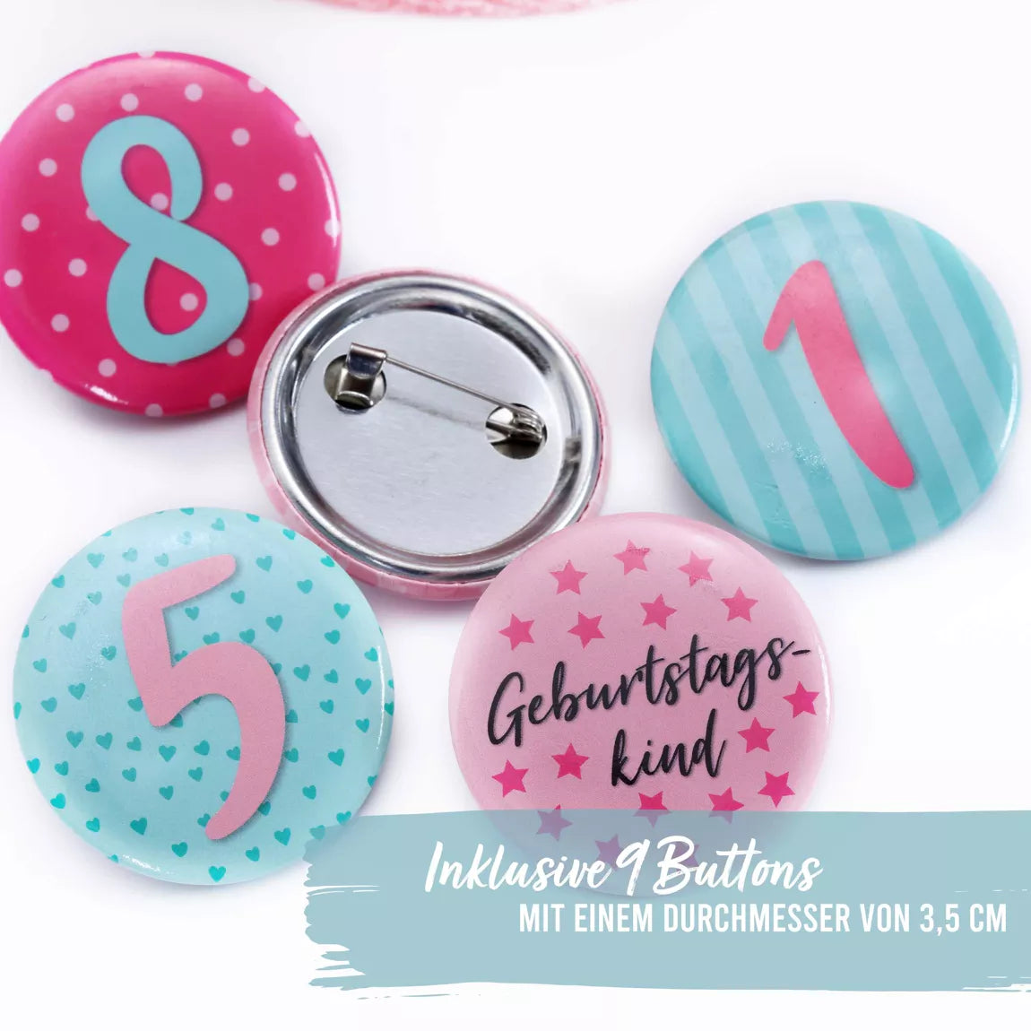 Papierdrachen Geburtstagskrone - Rosa - Set 1