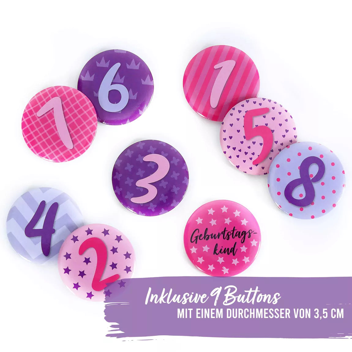 Papierdrachen Geburtstagskrone - Pink - Set 2