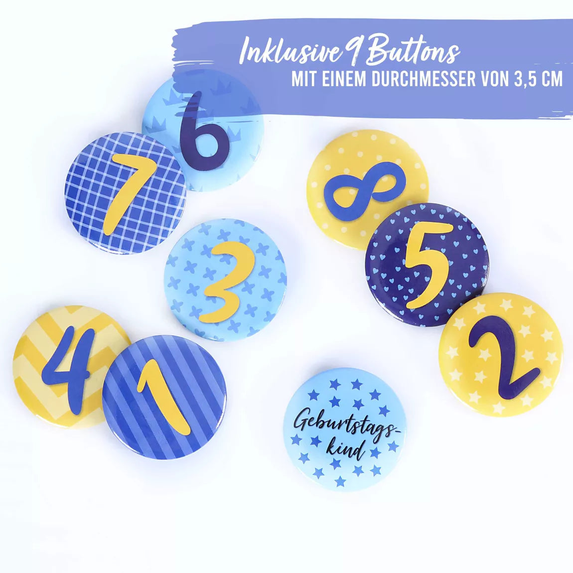 Papierdrachen Geburtstagskrone - Blau - Set 4