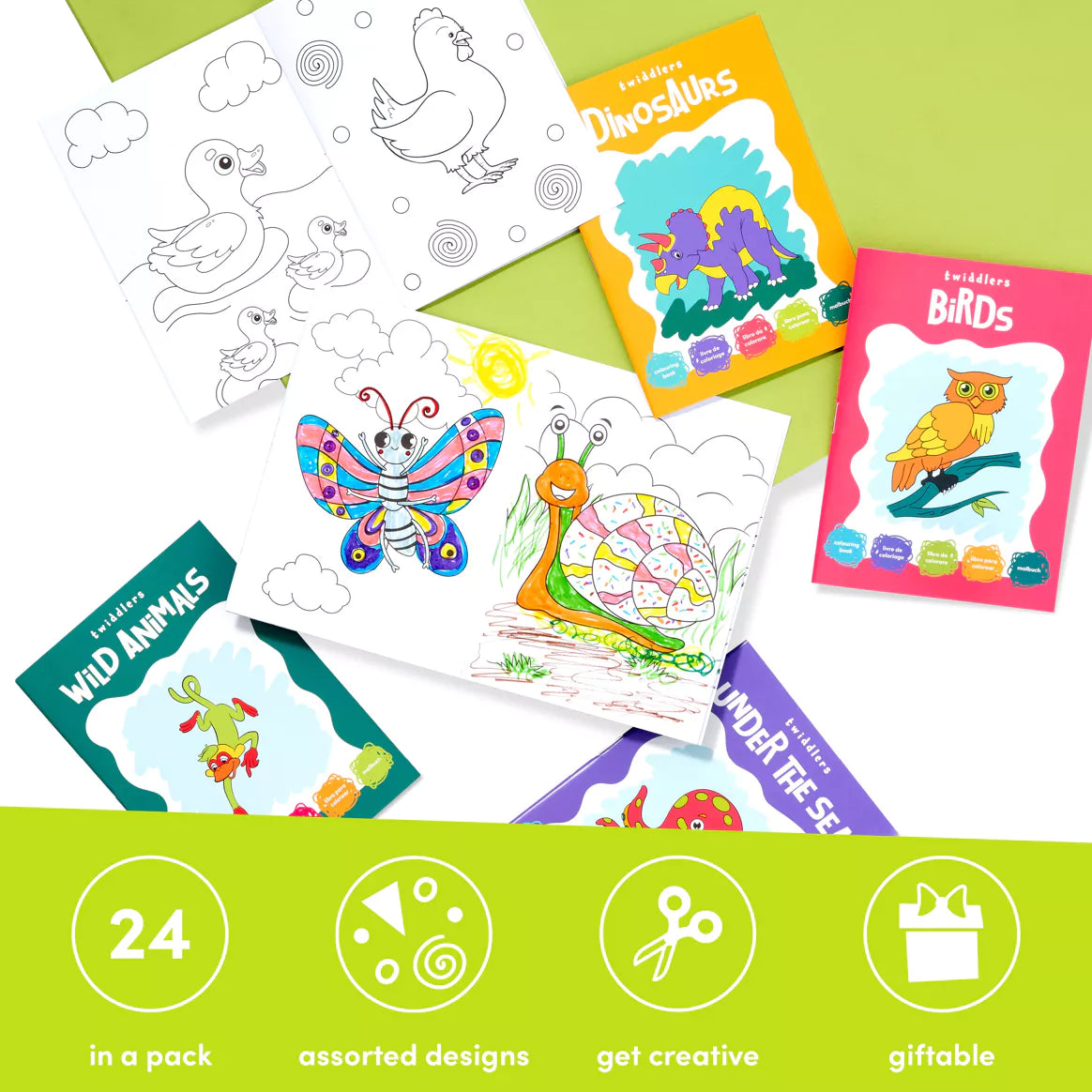 The Twiddlers 24 Mini-Malbücher für Kinder