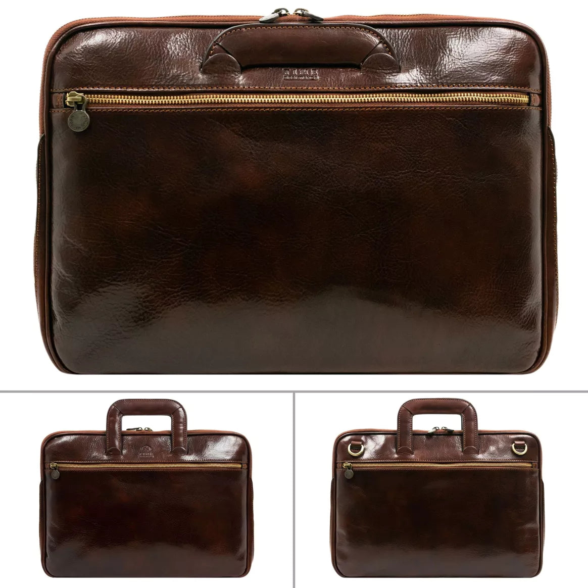 Time Resistance Leder Aktentasche "Brave New World"