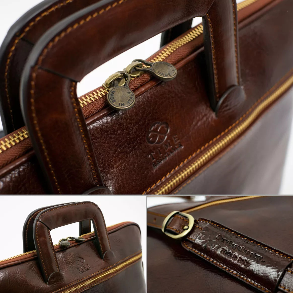 Time Resistance Leder Aktentasche "Brave New World"