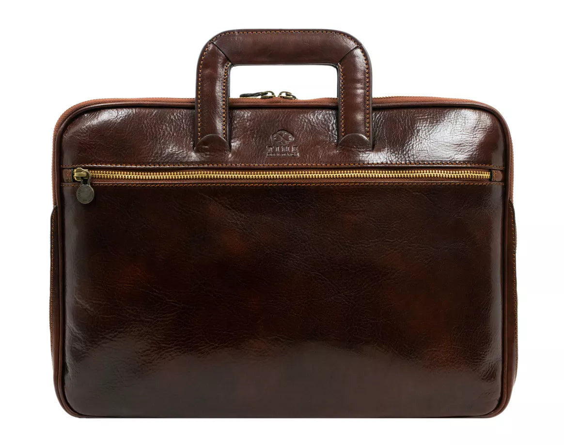 Time Resistance Leder Aktentasche "Brave New World"
