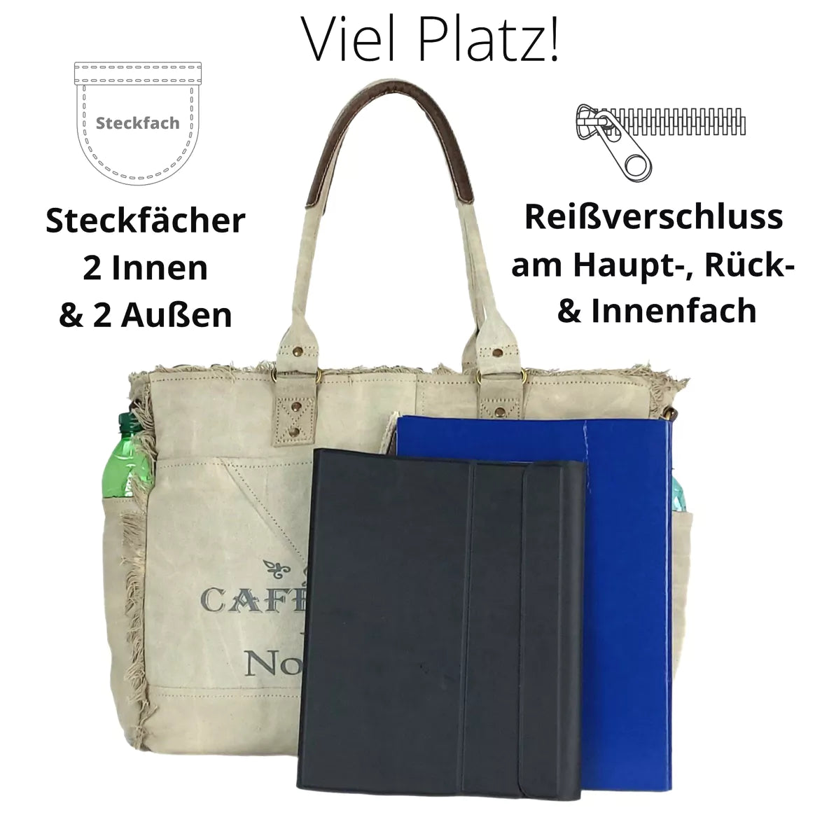 Sunsa Damen XXL Handtsche/Shopper Vintage