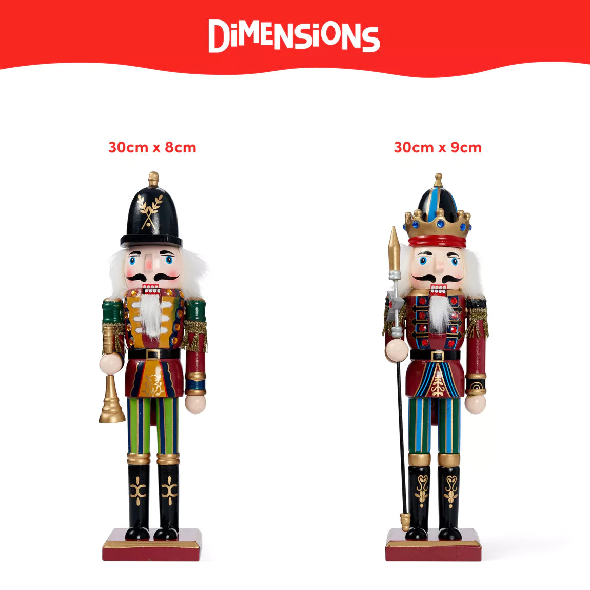 The Twiddlers Nussknacker aus Holz 30cm (2er Set)