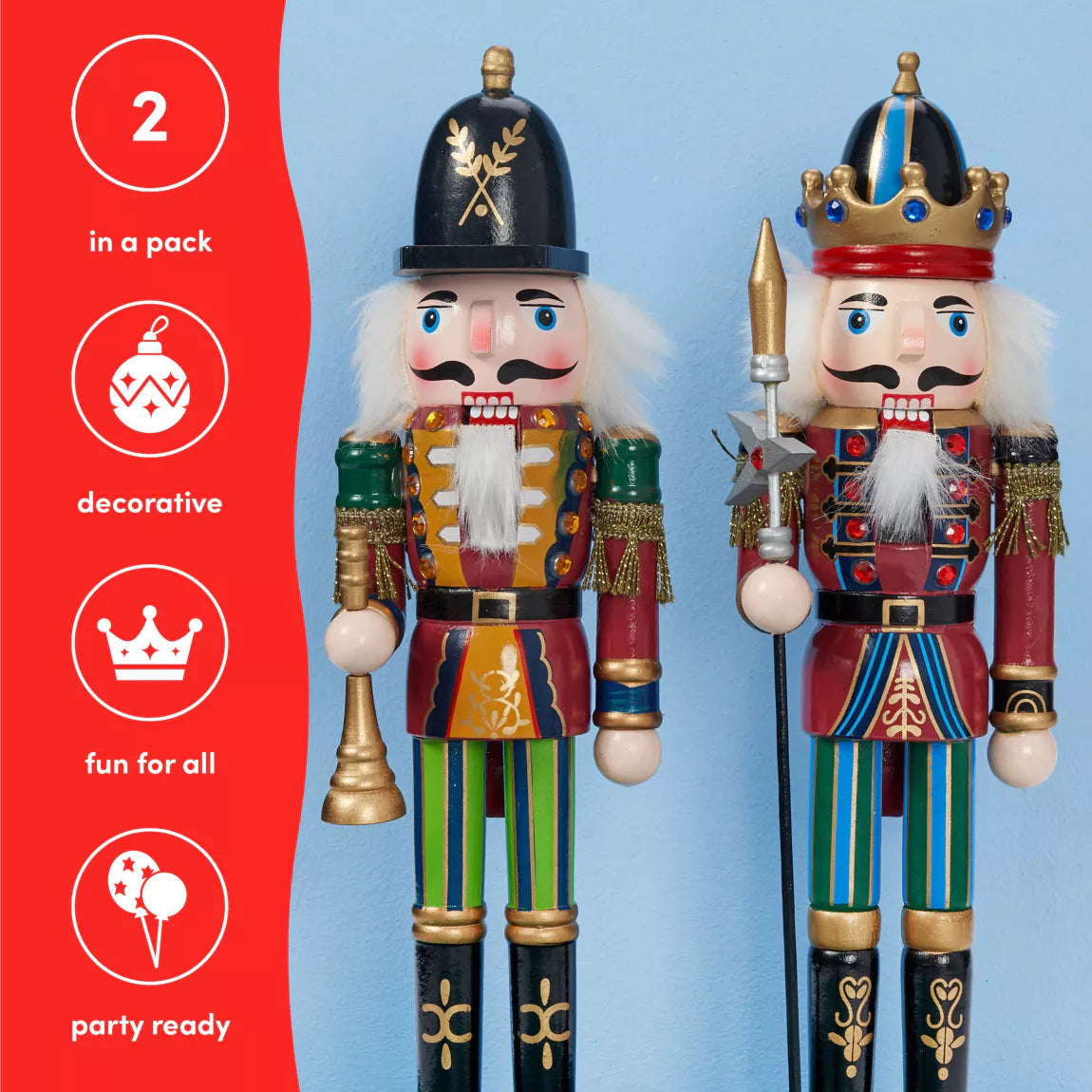 The Twiddlers Nussknacker aus Holz 30cm (2er Set)