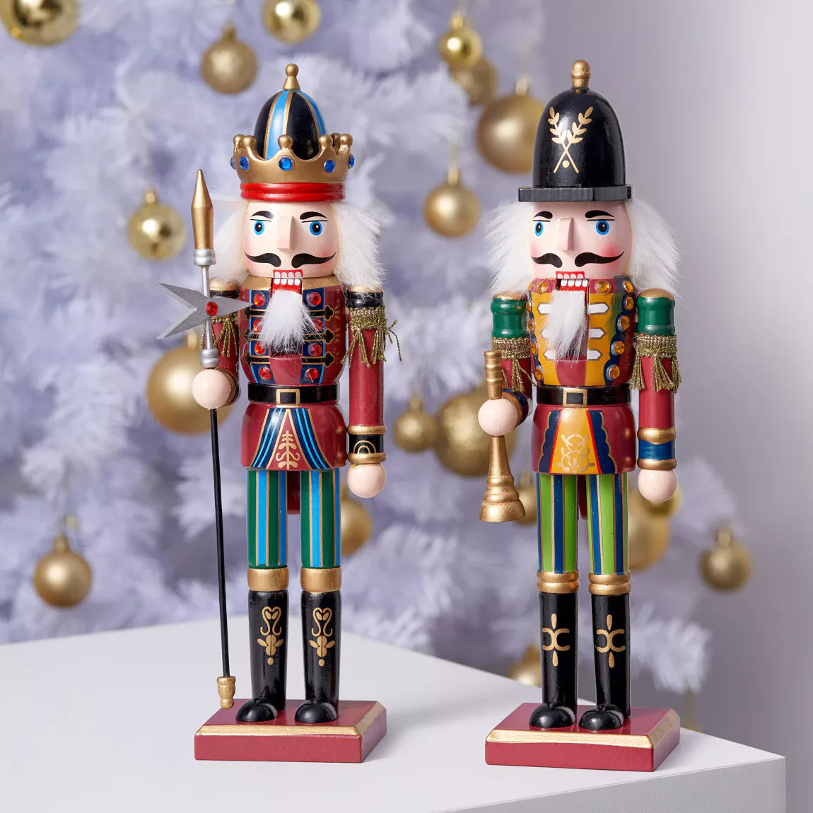The Twiddlers Nussknacker aus Holz 30cm (2er Set)