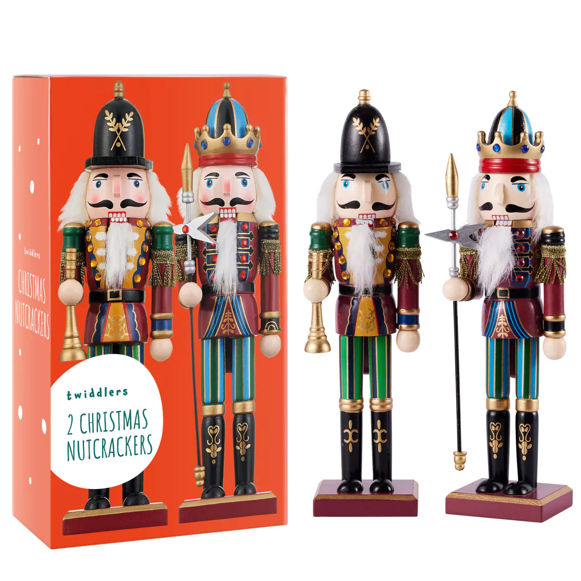 The Twiddlers Nussknacker aus Holz 30cm (2er Set)