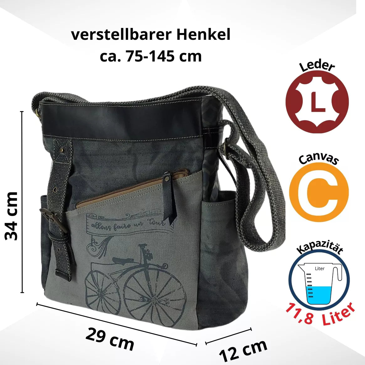 Sunsa Damen Große Crossbody Tasche in Vintage Stil