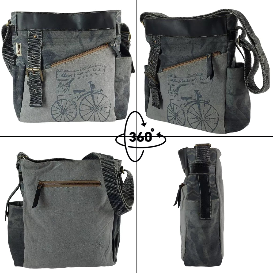 Sunsa Damen Große Crossbody Tasche in Vintage Stil