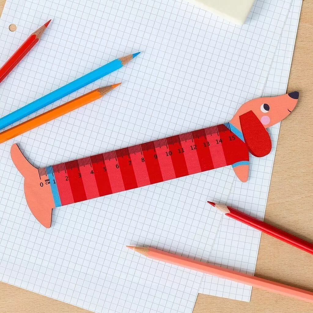 Rex London Holzlineal mit Dackel-Design – Sausage Dog