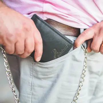 Hodalump Herrenbörse mit Kette - Vintage Leder