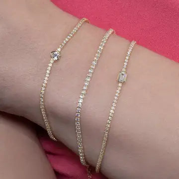 Namana Vergoldetes Tennisarmband mit Zirkonia - 925er Silber