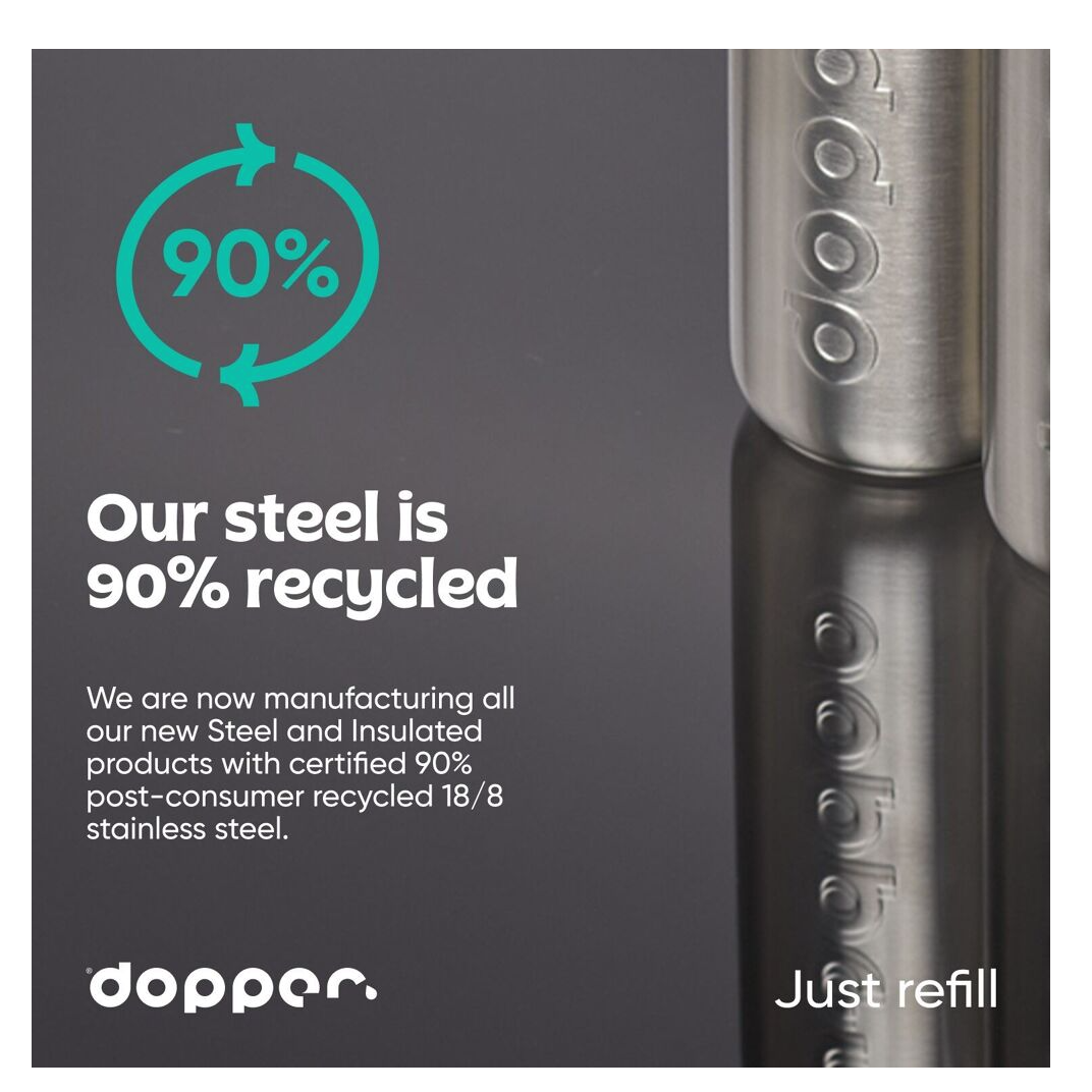 Dopper Steel Wasserflasche - 800 ml Edelstahl