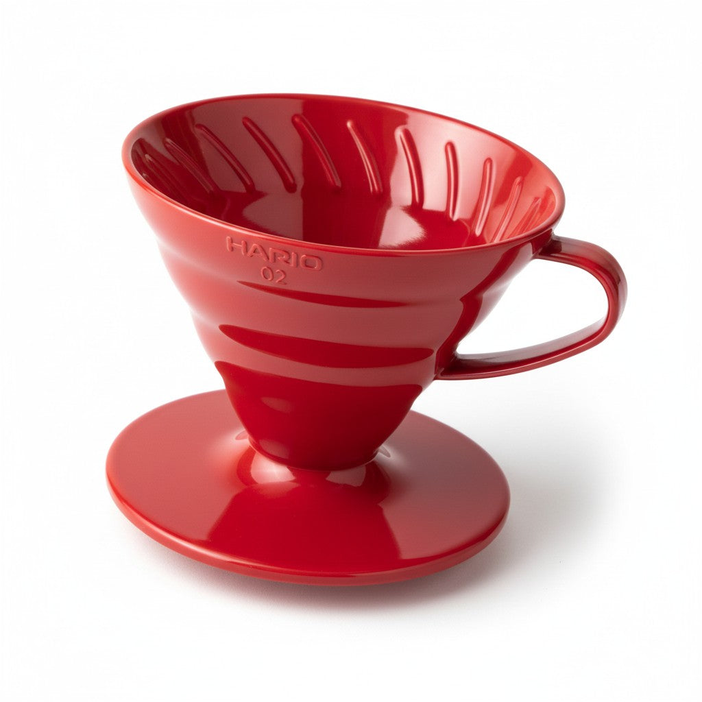 HARIO V60 VDR-02R Kaffee-Tropfer 02 – Rot, 1–4 Tassen