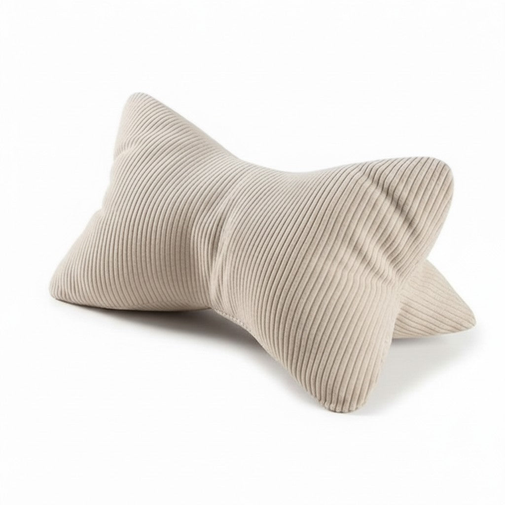 MAGMA Leseknochen INGA Cord-Look Natur 42x22 cm – Nackenstütze & Rückenstütze Polyester waschbar