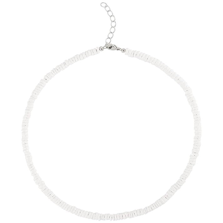 Gemshine Halskette mit weißen Achat Perlen in 925 Silber - Nachhaltig, Fair Trade, Ethisch