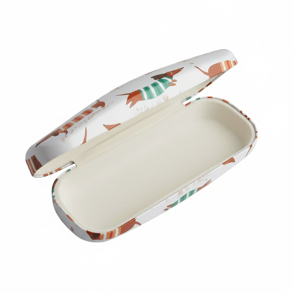 Rex London Brillenetui & Reinigungstuch – Sausage Dog Dackel Motiv