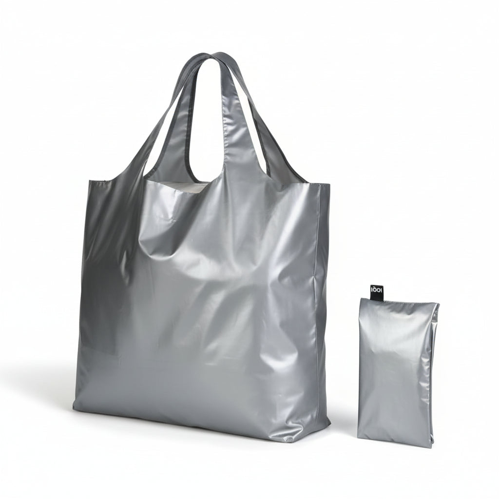 LOQI Silberfarbene Tasche – Matt Silver