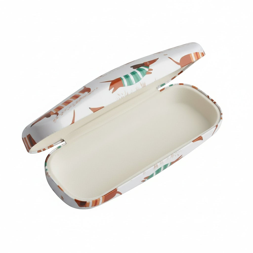 whb-superb Rex London Brillenetui mit Dackel-Motiv und weichem Innenfutter für Brillen und Sonnenbrillen