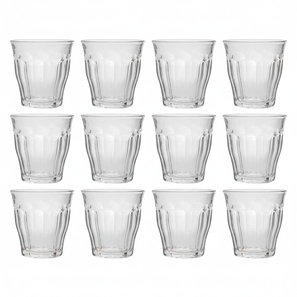 whb-superb Duralex Picardie Espresso-Gläser aus gehärtetem Glas, 12er Set, 90ml, transparent und stapelbar