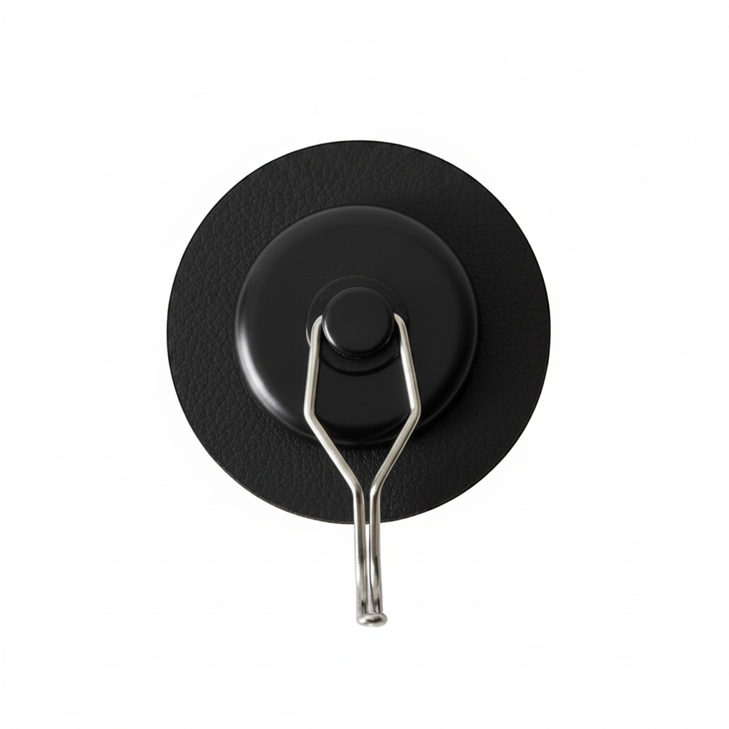 whb-superb silwy Magnet-Haken The ONE in Schwarz mit Metall-Nano-Gel-Pad zur bohrfreien Befestigung
