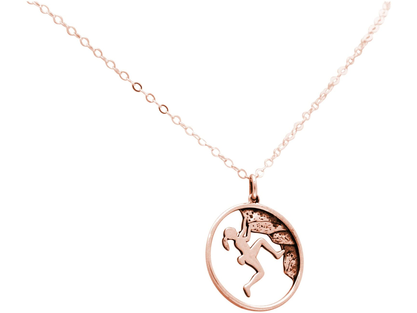 Gemshine Alpin Berg Klettern Halskette in 925 Silber, rose