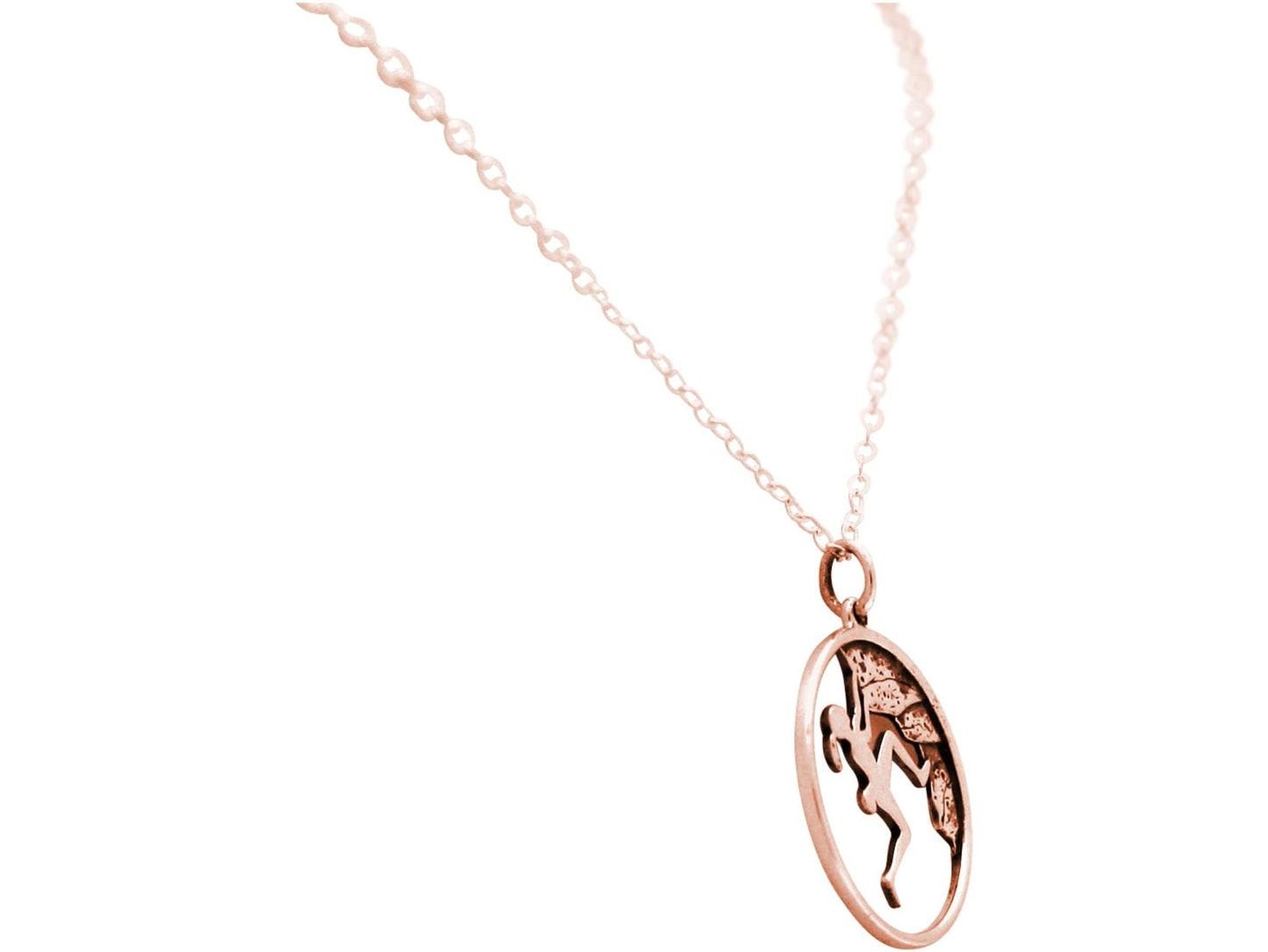 Gemshine Alpin Berg Klettern Halskette in 925 Silber, rose