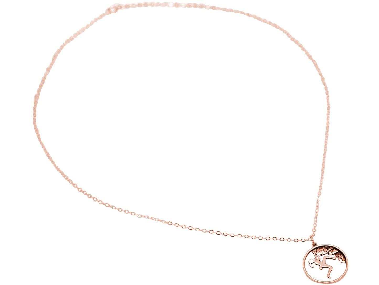Gemshine Alpin Berg Klettern Halskette in 925 Silber, rose