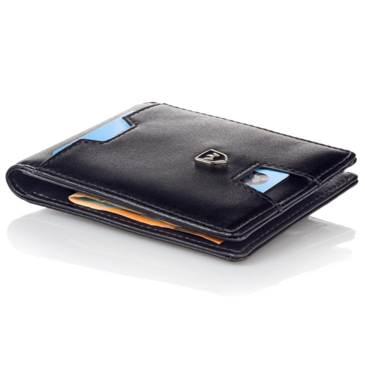 Kronenschein Slim Wallet mit Münzfach & RFID Schutz Schwarz-Glatt