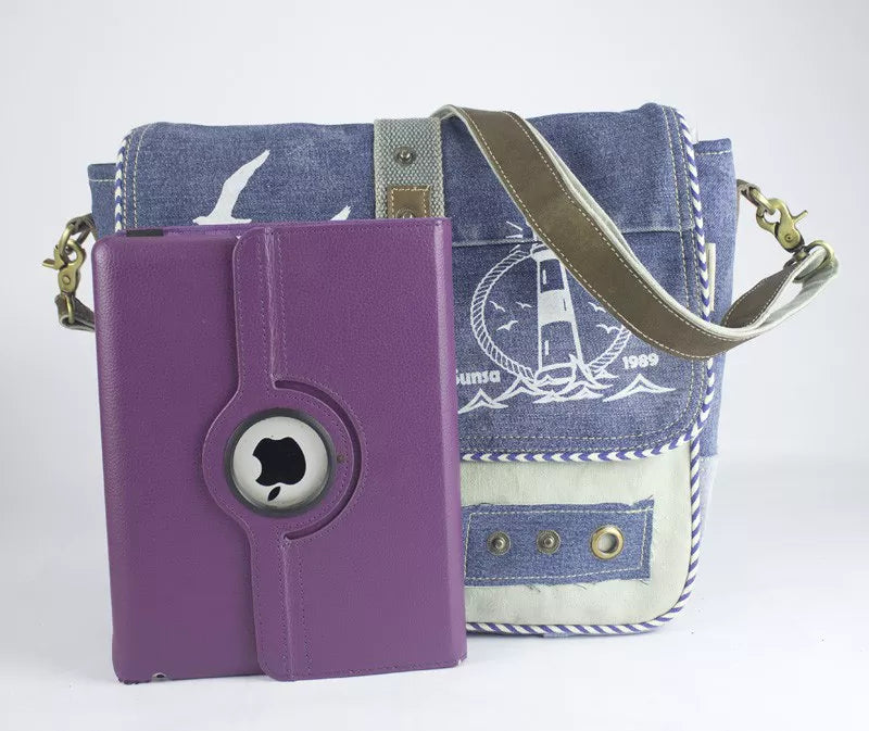 Sunsa Messenger Tasche Maritim Style Umhängetasche blau