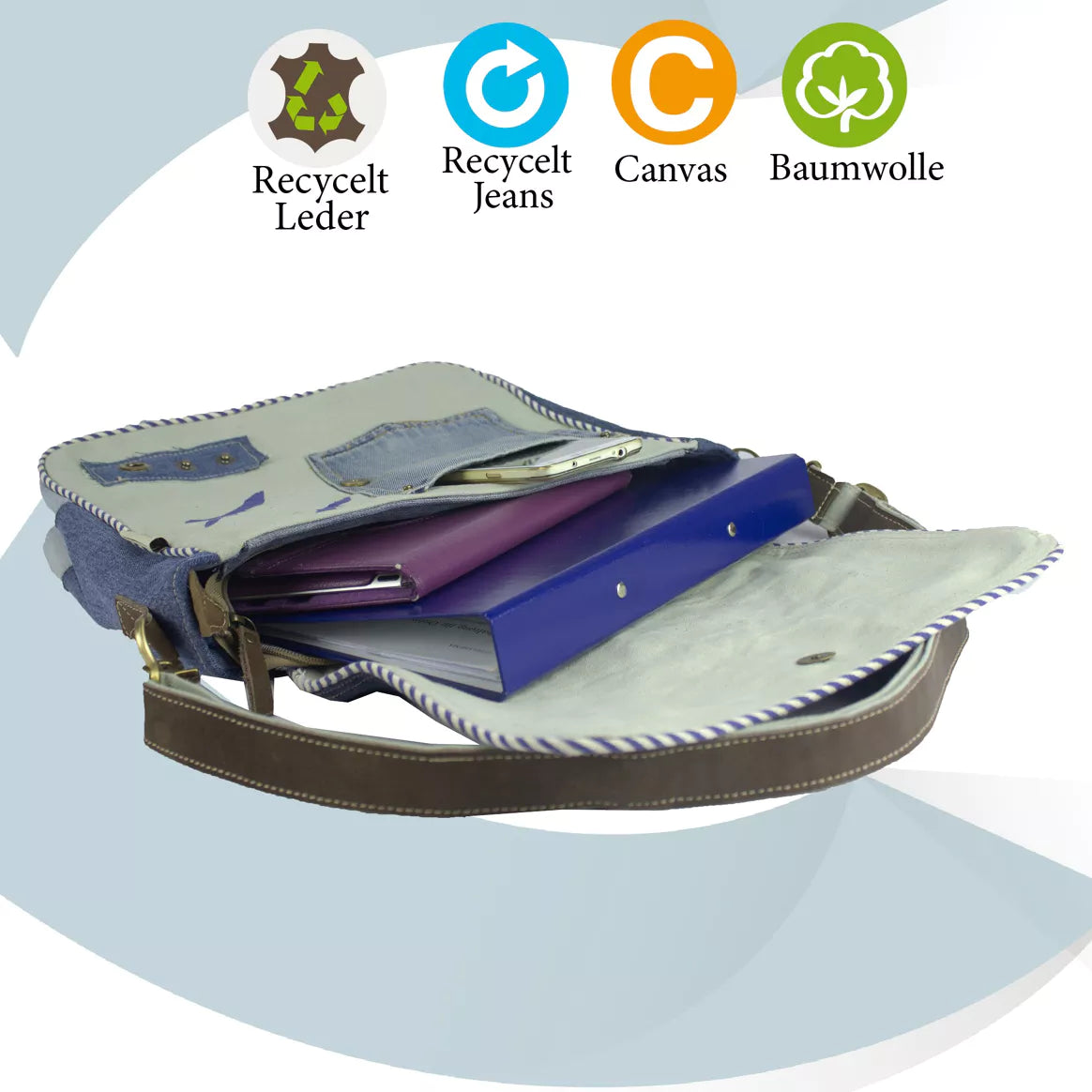 Sunsa Messenger Tasche Maritim Style Umhängetasche blau