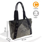 Sunsa Stone Washed Canvas - Grau-Schwarzer Shopper