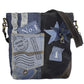 Sunsa Damen Umhängetasche aus recycelter Jeans, Canvas & Leder
