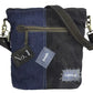 Sunsa Damen Umhängetasche aus recycelter Jeans, Canvas & Leder