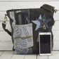 Sunsa Damen Umhängetasche aus recycelter Jeans, Canvas & Leder