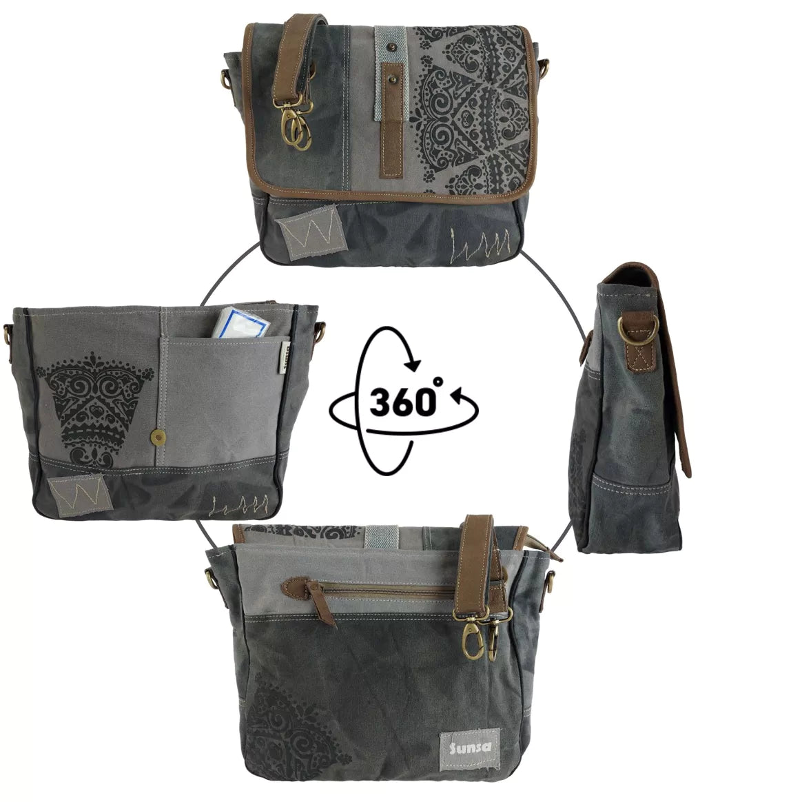 Sunsa Mandala Messenger Schultertasche - Unisex