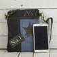 Sunsa Umhängetasche aus recycelter Jeans & Canvas blau/schwarz