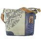 Sunsa Umhängetasche aus recycelten Jeans und Canvas beige/blau