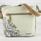 Sunsa Umhängetasche aus recycelten Jeans und Canvas beige/blau
