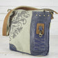 Sunsa Umhängetasche aus recycelten Jeans und Canvas beige/blau