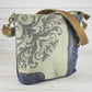 Sunsa Umhängetasche aus recycelten Jeans und Canvas beige/blau
