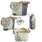 Sunsa Umhängetasche aus recycelten Jeans und Canvas beige/blau