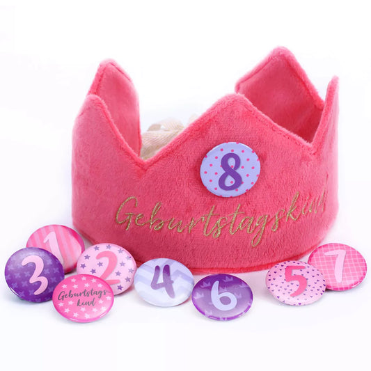 Papierdrachen Geburtstagskrone - Pink - Set 2