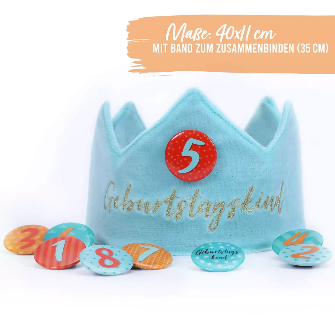 Papierdrachen Geburtstagskrone - Türkis - Set 3