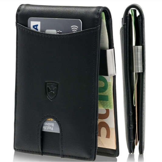 Kronenschein Slim Wallet mit RFID Schutz Schwarz-Glatt