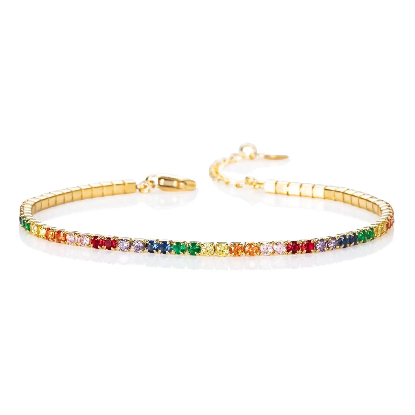 Namana - Vergoldetes Tennisarmband - 18K, 925er Silber, Bunt