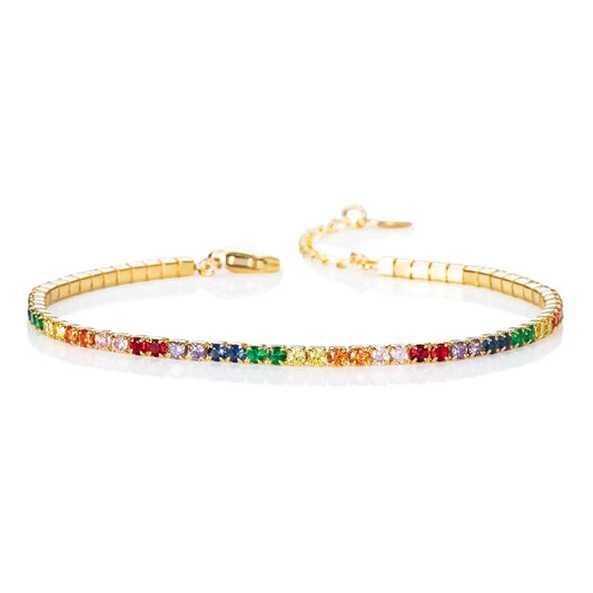 Namana - Vergoldetes Tennisarmband - 18K, 925er Silber, Bunt